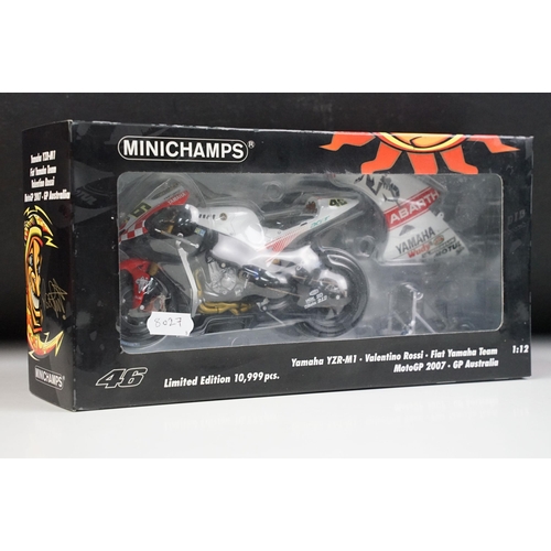 72 - Three boxed Paul's Model Art Minichamps 1/12 Valentino Rossi Collection diecast models to include 12... 