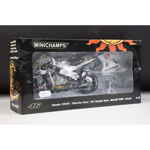 72 - Three boxed Paul's Model Art Minichamps 1/12 Valentino Rossi Collection diecast models to include 12... 