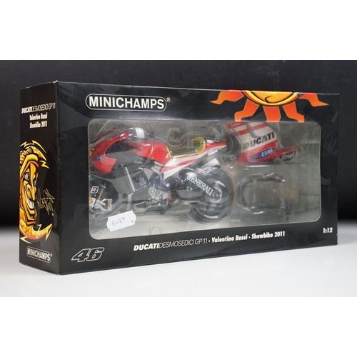 72 - Three boxed Paul's Model Art Minichamps 1/12 Valentino Rossi Collection diecast models to include 12... 