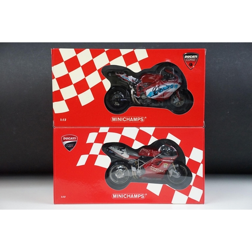 73 - Autograph - Two boxed Paul's Model Art Minichamps 1/12 diecast model bikes to include 122 941202 Duc... 