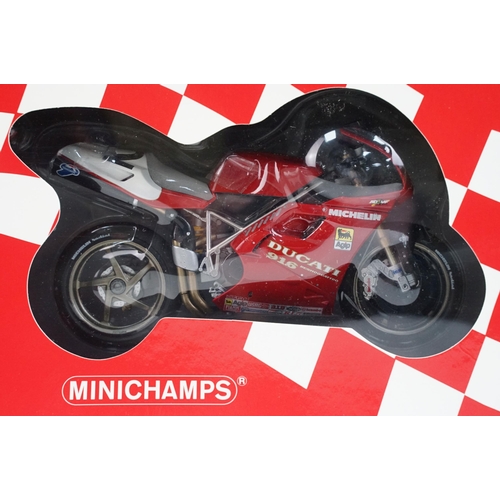 73 - Autograph - Two boxed Paul's Model Art Minichamps 1/12 diecast model bikes to include 122 941202 Duc... 