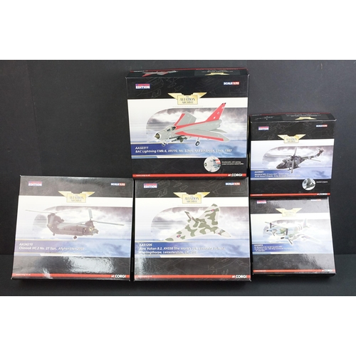 81 - Five boxed 1/72 Corgi Aviation Archive diecast models to include AA32311 BAC Lightning F.Mk 6 XR770 ... 