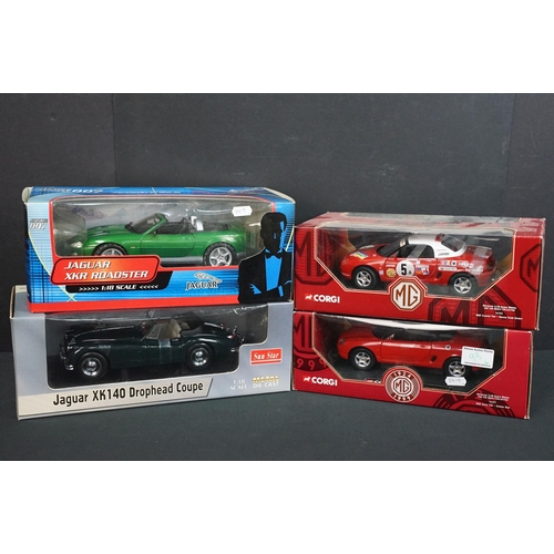93 - Four boxed 1/18 diecast models to include Beanstalk Group James Bond 007 Jaguar XKR Roadster, Sun St... 