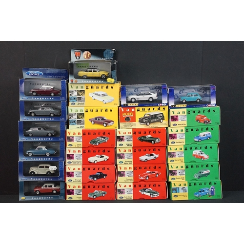 98 - 25 Boxed Corgi Vanguards diecast models to include 5 x Ford, 1 x Rover MG, 1 x Rootes etc, all ex