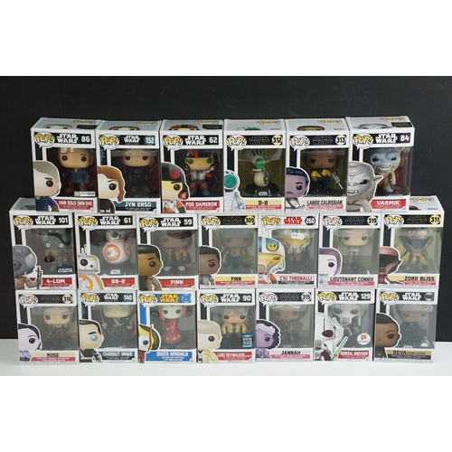 237 - Star Wars - 20 Boxed Star Wars Funko Pop! figures featuring Rogue One 152 Jyn Erso, 542 Third Sister... 