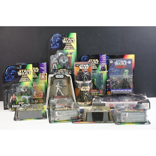 240 - Star Wars - 13 Boxed Star Wars figures to include Hasbro Commemorative Tin Collection (Darth Vader, ... 