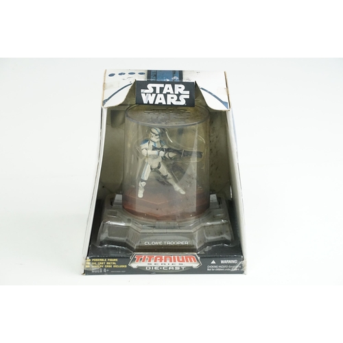 240 - Star Wars - 13 Boxed Star Wars figures to include Hasbro Commemorative Tin Collection (Darth Vader, ... 
