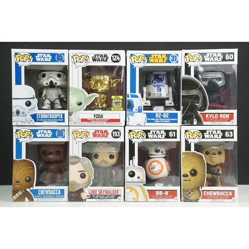 244 - Star Wars - 27 boxed Star Wars Funko Pop! figures featuring 222 Escape Pod Landing, 223 Cantina Face... 