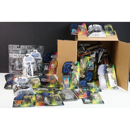 245 - Star Wars - 42 Carded Kenner & Hasbro Star Wars figures to include Power Of The Force, Legacy Collec... 
