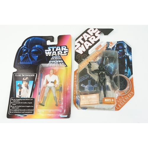 245 - Star Wars - 42 Carded Kenner & Hasbro Star Wars figures to include Power Of The Force, Legacy Collec... 