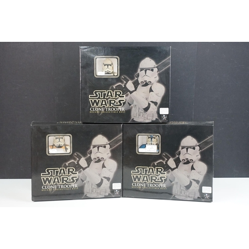 248 - Star Wars - Three boxed ltd edn Gentle Giant Star Wars 8670 Clone Trooper Deluxe Collectible Busts, ... 