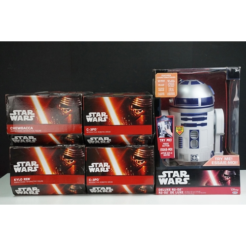 250 - Star Wars - Five boxed Star Wars figures to include Chewbacca Animatronic Interactive Figure, 2 x C-... 
