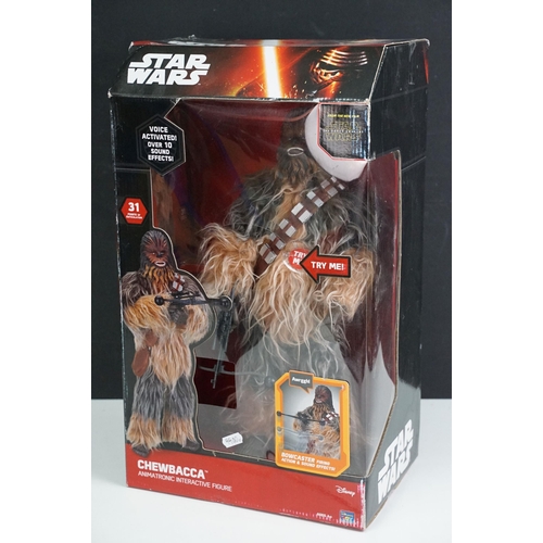 250 - Star Wars - Five boxed Star Wars figures to include Chewbacca Animatronic Interactive Figure, 2 x C-... 