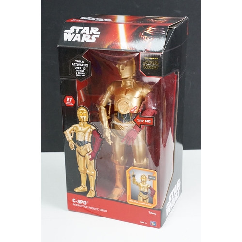 250 - Star Wars - Five boxed Star Wars figures to include Chewbacca Animatronic Interactive Figure, 2 x C-... 