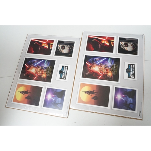 251 - Star Wars - 14 framed canvas Star Wars prints featuring Millennium Falcon Blueprints, Kylo Ren Fire,... 