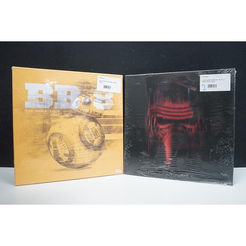 251 - Star Wars - 14 framed canvas Star Wars prints featuring Millennium Falcon Blueprints, Kylo Ren Fire,... 