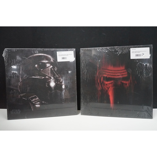 251 - Star Wars - 14 framed canvas Star Wars prints featuring Millennium Falcon Blueprints, Kylo Ren Fire,... 