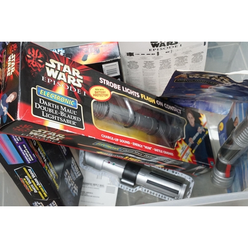 252 - Star Wars - Quantity of various boxed Star Wars related items to include 10 x boxed weapons featurin... 