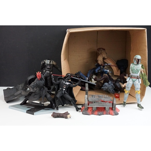 282 - Star Wars - Six Star Wars statues featuring Hasbro Cold Cast Darth Vader statue (with box), Kotobuki... 