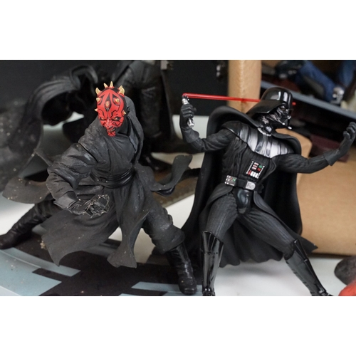 282 - Star Wars - Six Star Wars statues featuring Hasbro Cold Cast Darth Vader statue (with box), Kotobuki... 