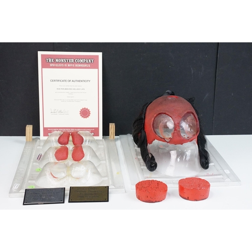 283 - Film props - Collection of original Ron Perlman Hellboy movie props to include headpiece residing on... 