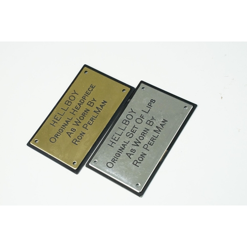 283 - Film props - Collection of original Ron Perlman Hellboy movie props to include headpiece residing on... 