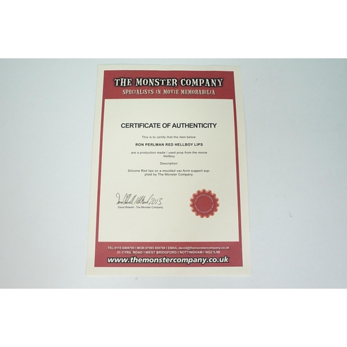 283 - Film props - Collection of original Ron Perlman Hellboy movie props to include headpiece residing on... 