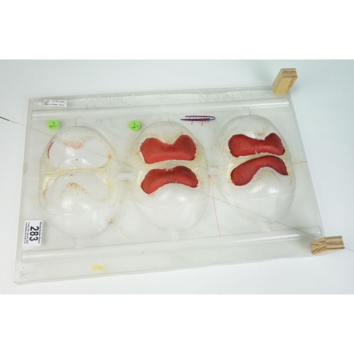 283 - Film props - Collection of original Ron Perlman Hellboy movie props to include headpiece residing on... 