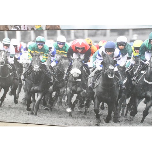 487 - Collection of four horse racing photographic prints mounted to board