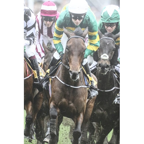 487 - Collection of four horse racing photographic prints mounted to board