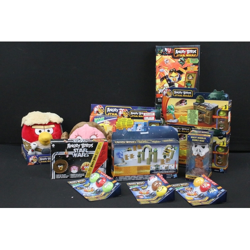234A - Star Wars - Collection of carded / boxed Angry Birds Star Wars toys and games featuring 3 x Koosh He... 