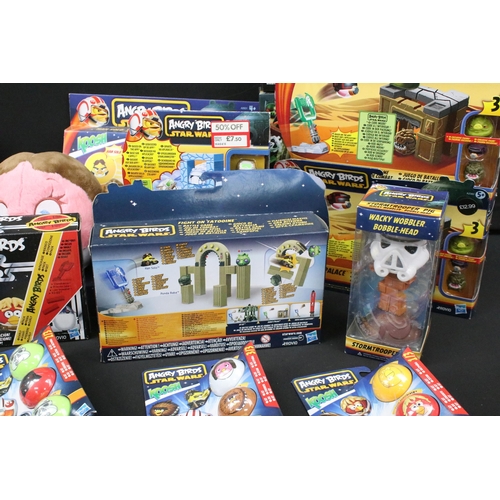 234A - Star Wars - Collection of carded / boxed Angry Birds Star Wars toys and games featuring 3 x Koosh He... 