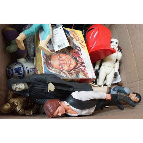 226 - Collection of TV Related figures, collectibles and ephemera featuring WWE/WWF (figures, mic, etc), t... 