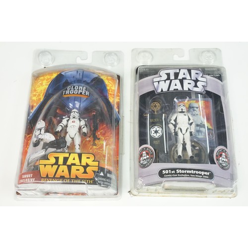 228 - Star Wars - 20 Carded Star Wars figures featuring The Saga Collection Power Droid, Silver Saga 2004 ... 