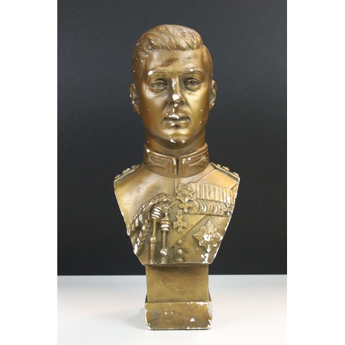 105 - Edward VIII plaster bust marked Shone Jones, L.M.C London, H 32cm