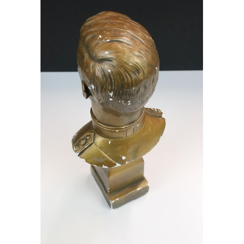 105 - Edward VIII plaster bust marked Shone Jones, L.M.C London, H 32cm