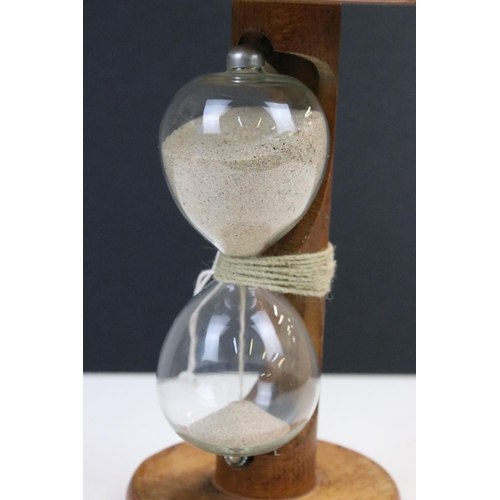 107 - Vintage cotton mill bobbin egg timer, 18cm high