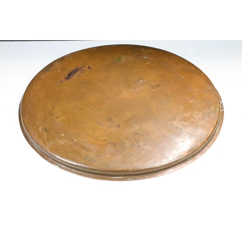 94 - Royal Signals heavy inlaid copper serving tray, marked Gerta Cito, diameter 44cm