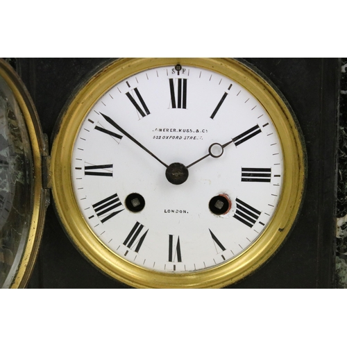 97 - Victorian Camerer Kuss and Co, London marble mantle clock