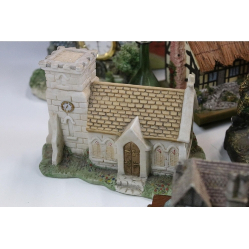 75 - Large collection of ceramic cottages to include Leonardo, Christopher Wren and Lilliput Lane example... 