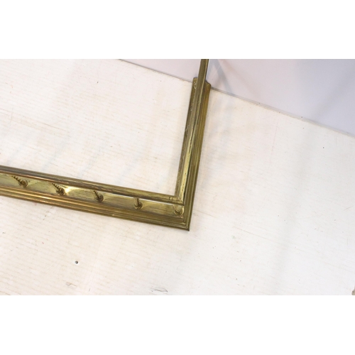 608 - Brass barley twist detail fender fire surround, H 19cm, W 145cm, D 46cm