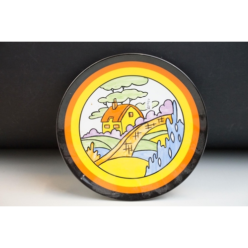 16 - Art deco Wedgwood 'Orange Roof Cottage' in the Bizarre World of Clarice Cliff plate, diameter 20cm t... 