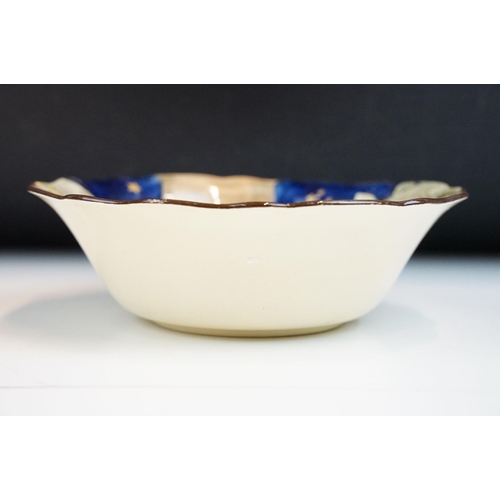 21 - Royal Doulton 'Gnomes' waved edge bowl with gilt hand painted highlights, marked to base, diameter 2... 