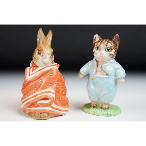 23 - Set of ten Beswick Beatrix potter figurines, to include Hunca Munca, Mrs Rabbit, Tom Kitten, Town Mo... 