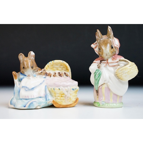 23 - Set of ten Beswick Beatrix potter figurines, to include Hunca Munca, Mrs Rabbit, Tom Kitten, Town Mo... 