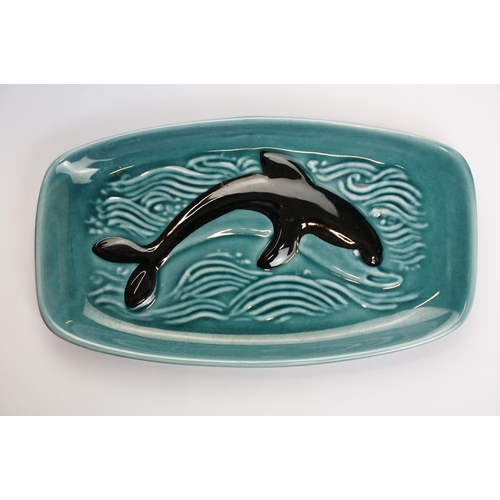 24 - Mixed selection of ceramics to include Poole pottery dolphin, trout and dolphin trinket tray togethe... 