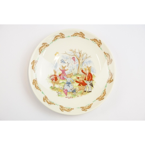 25 - Selection Royal Doulton Bunnykins bone china tableware to include two plates, side plate, saucer, tw... 