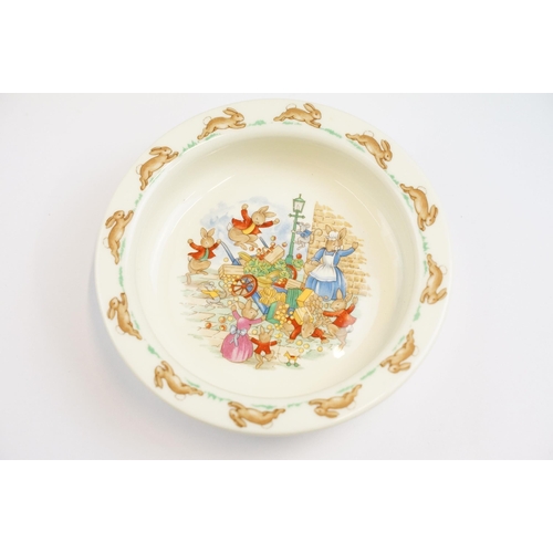 25 - Selection Royal Doulton Bunnykins bone china tableware to include two plates, side plate, saucer, tw... 