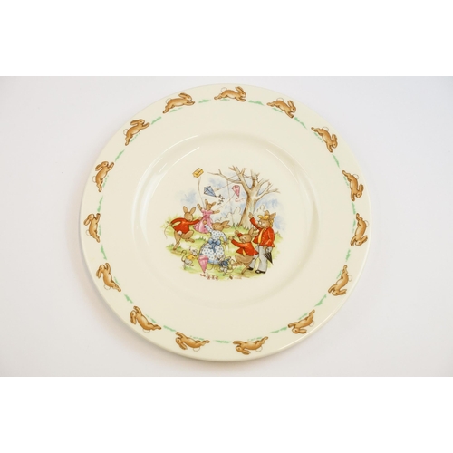 25 - Selection Royal Doulton Bunnykins bone china tableware to include two plates, side plate, saucer, tw... 