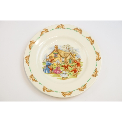 25 - Selection Royal Doulton Bunnykins bone china tableware to include two plates, side plate, saucer, tw... 